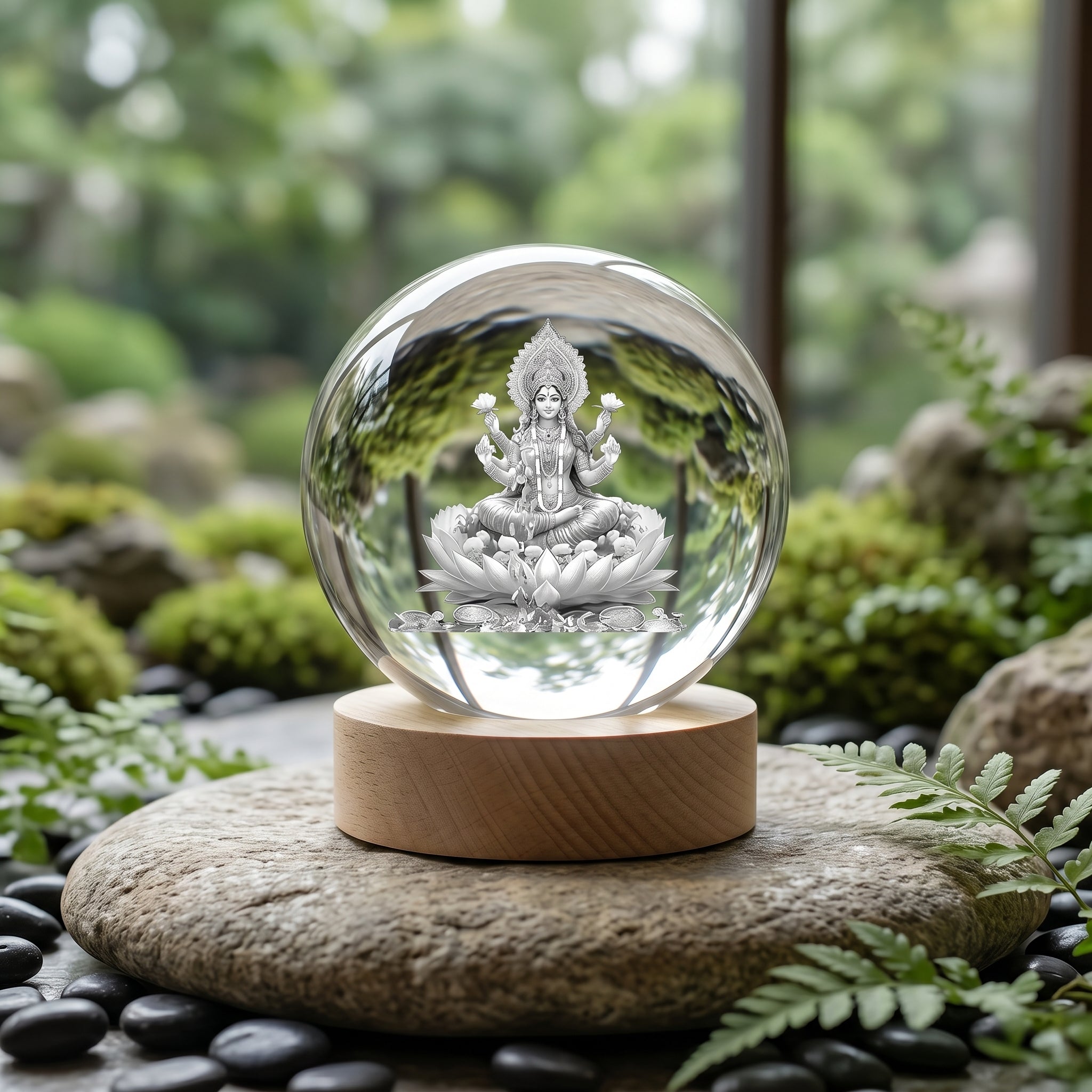 Premium 3D Lord Laxmi ji Crystal Night Light Lamp