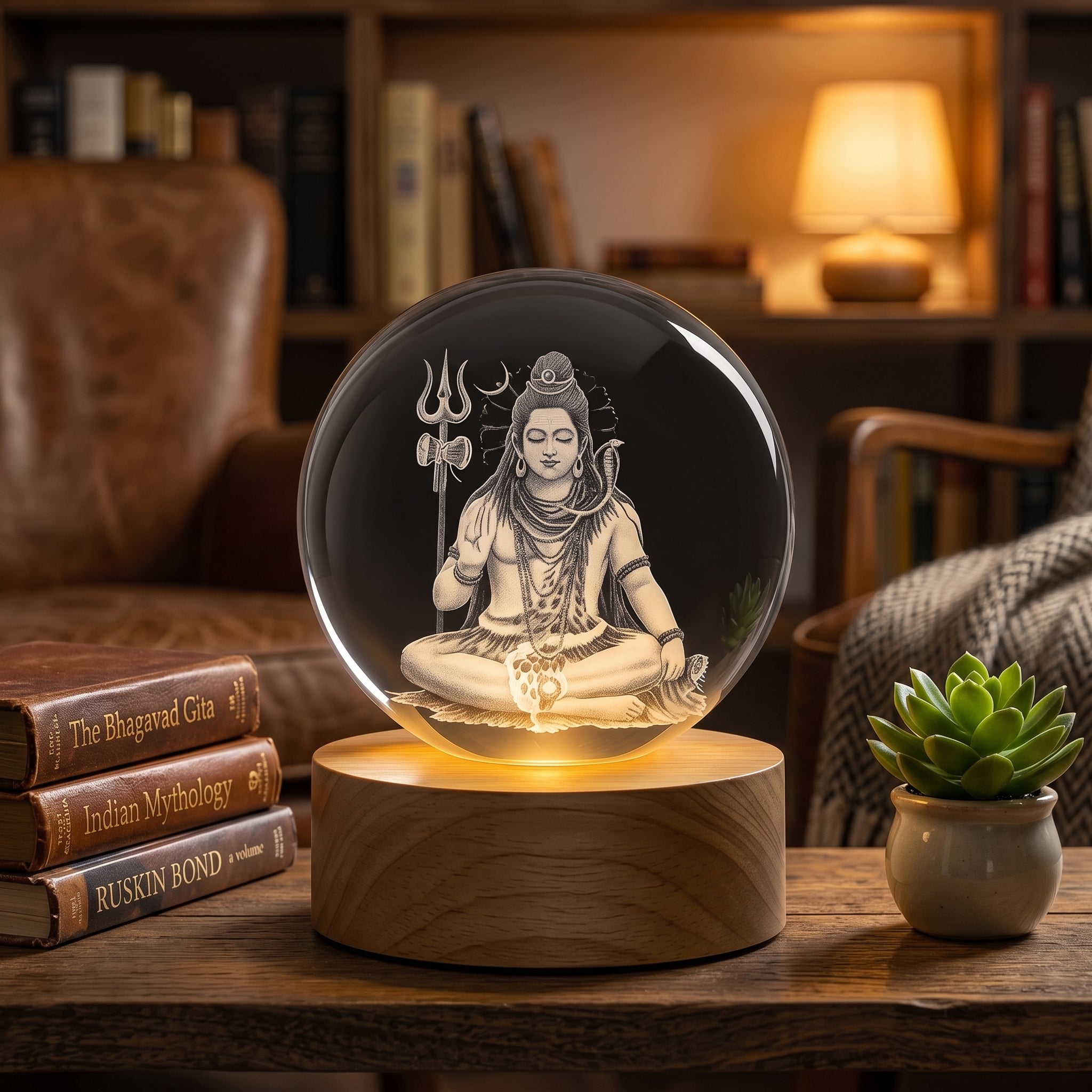 Premium 3D Lord Shiv Crystal Night Light Lamp