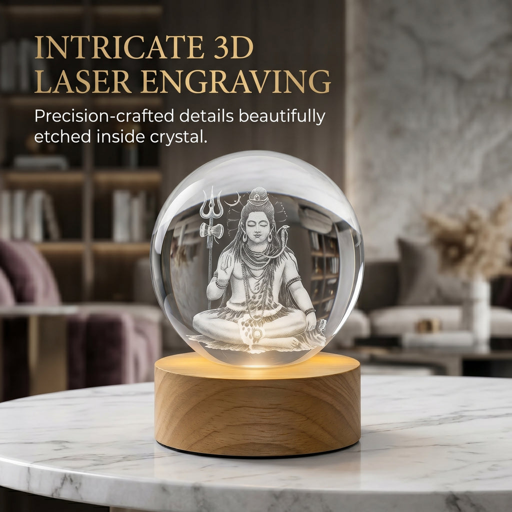 Premium 3D Lord Shiv Crystal Night Light Lamp