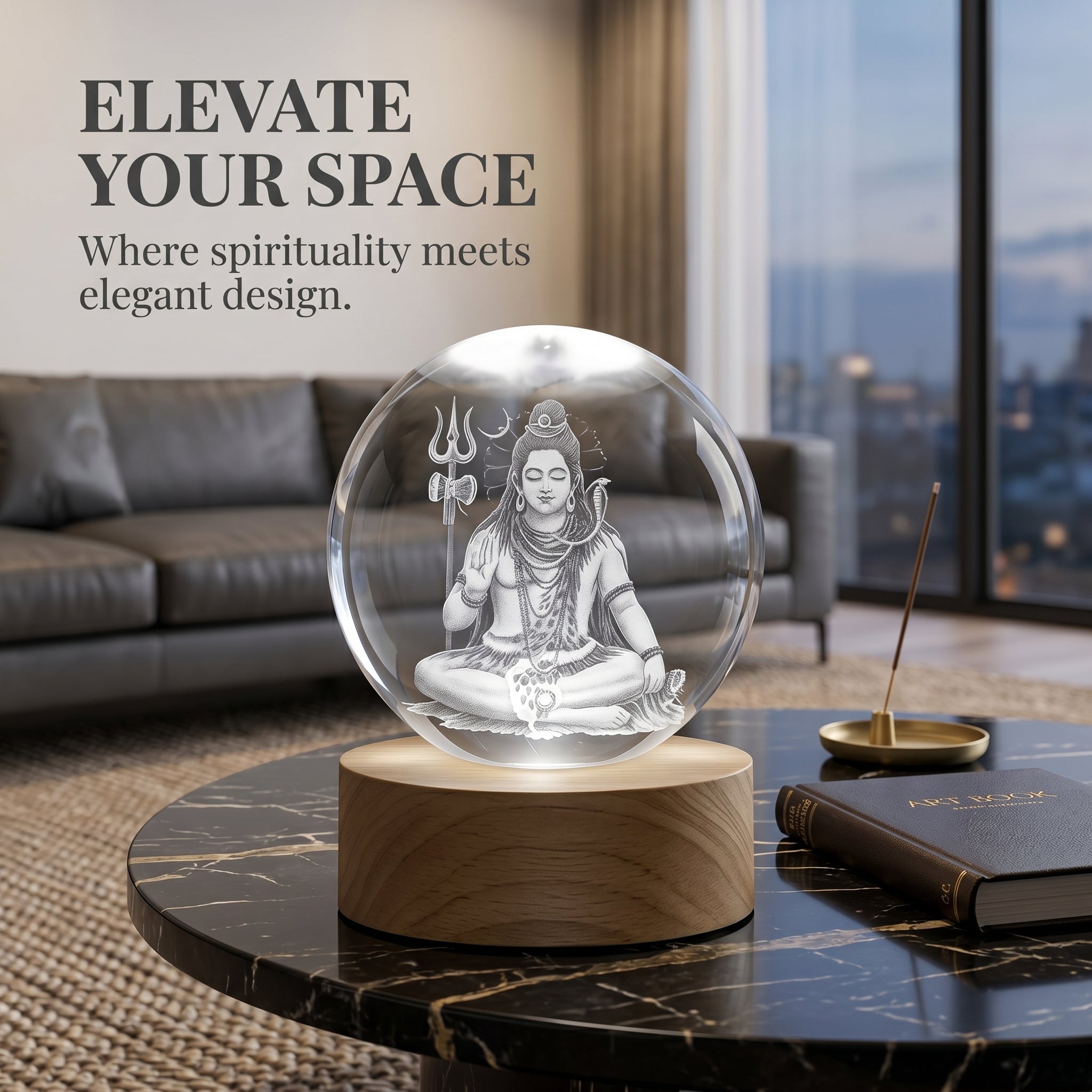 Premium 3D Lord Shiv Crystal Night Light Lamp