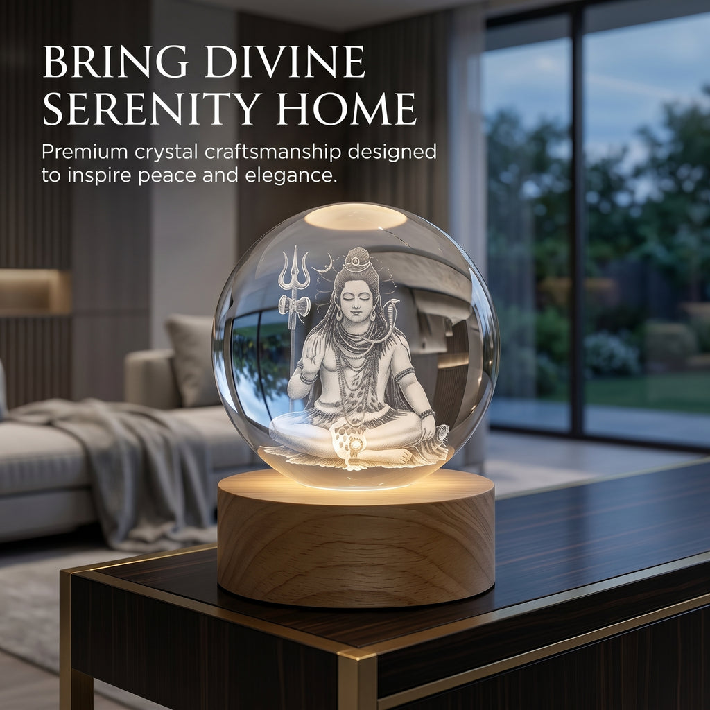 Premium 3D Lord Shiv Crystal Night Light Lamp