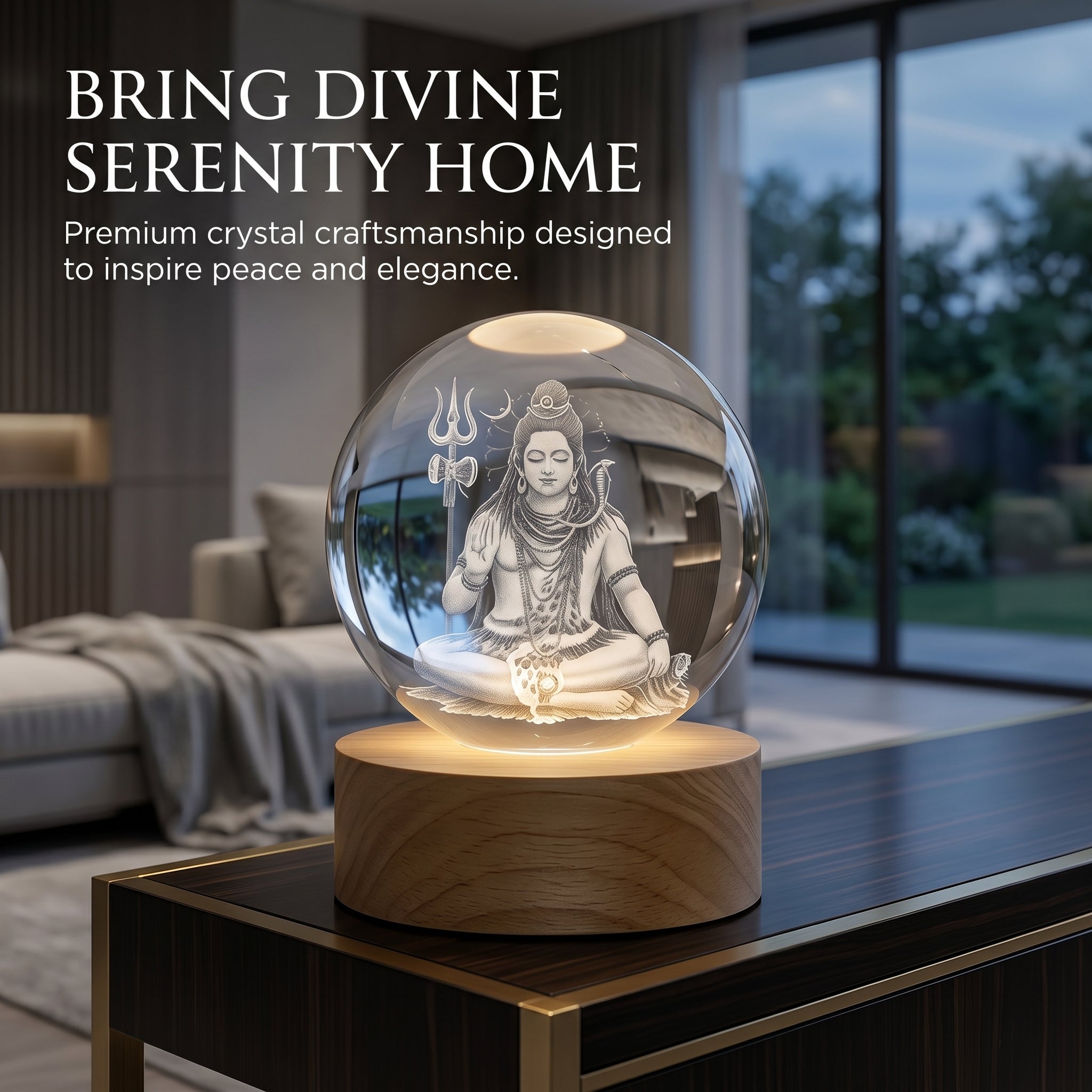 Premium 3D Lord Shiv Crystal Night Light Lamp