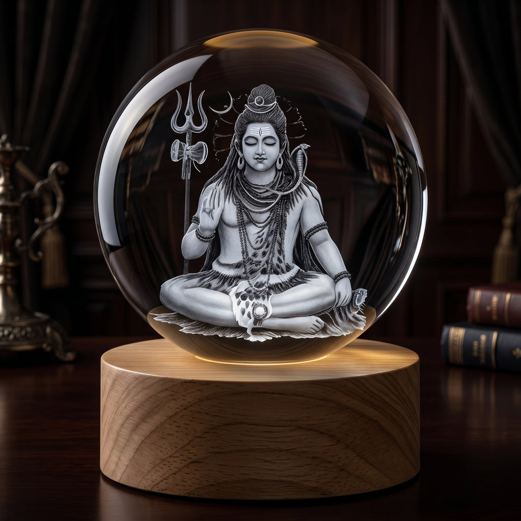Premium 3D Lord Shiv Crystal Night Light Lamp