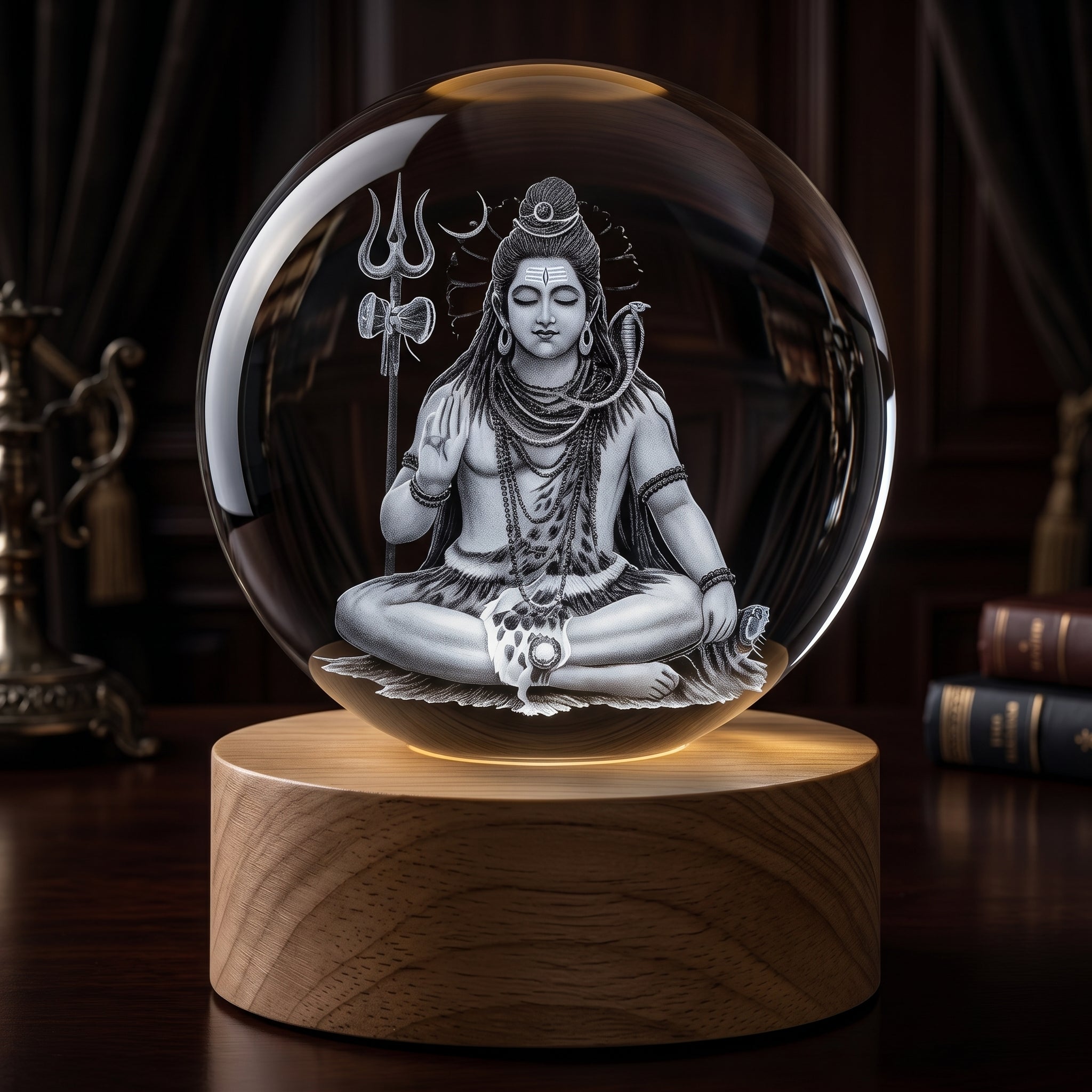Premium 3D Lord Shiv Crystal Night Light Lamp