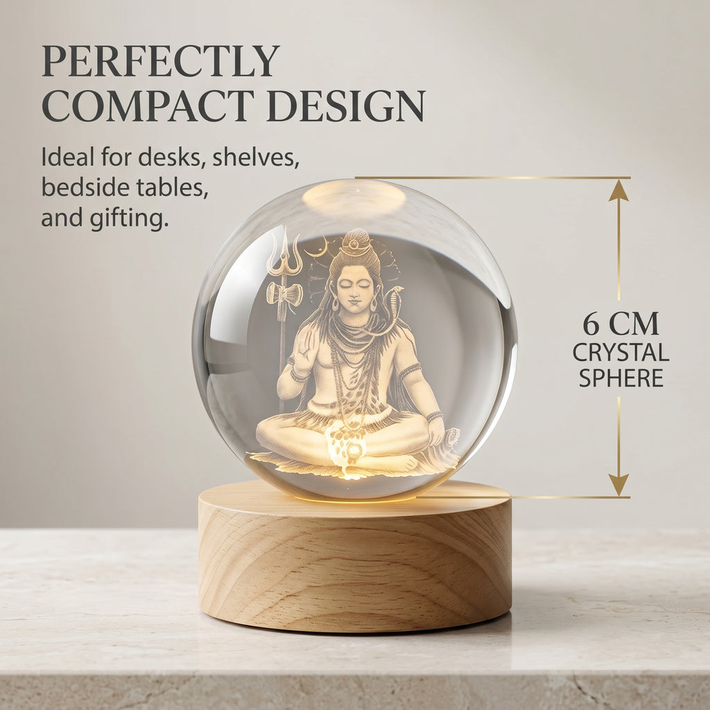 Premium 3D Lord Shiv Crystal Night Light Lamp