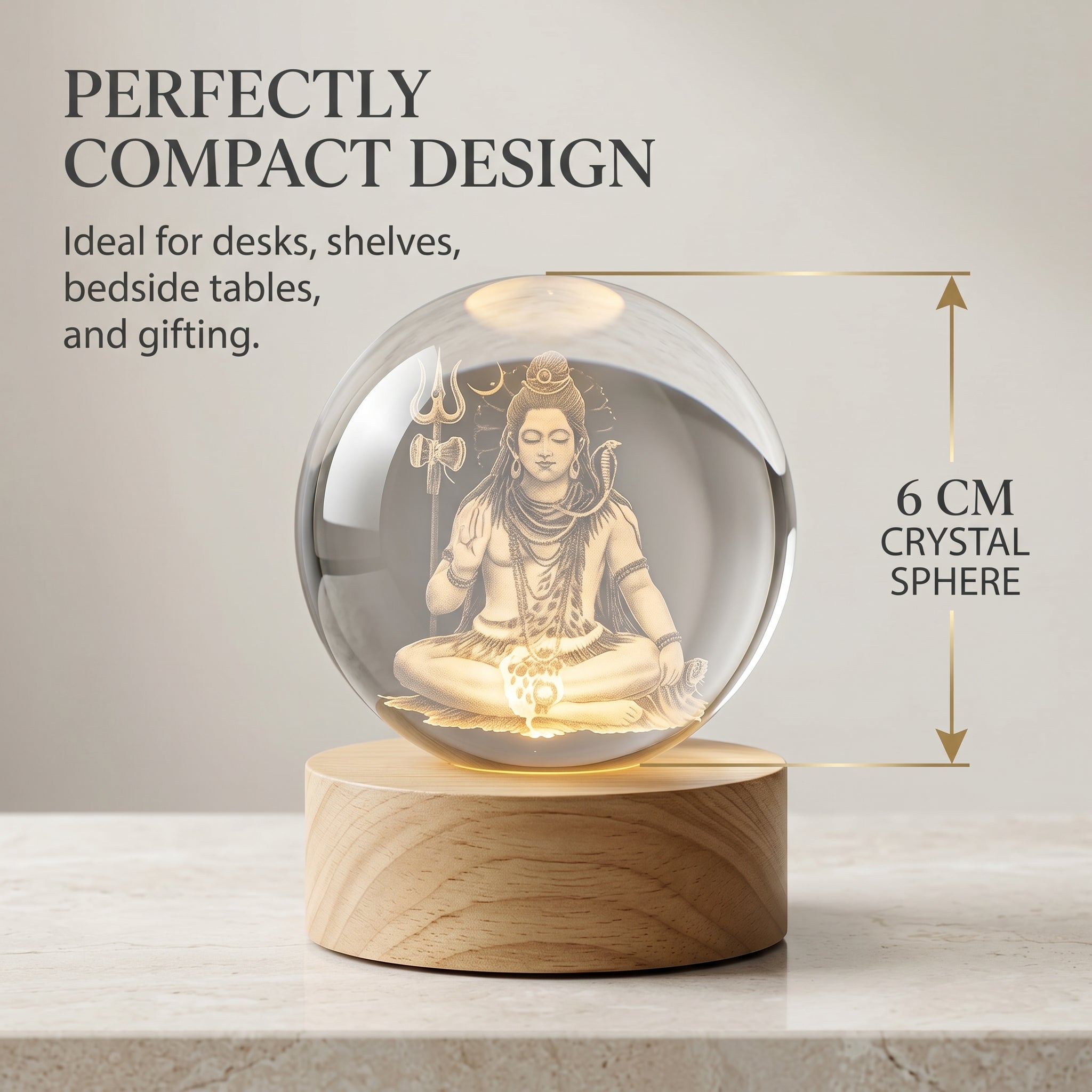 Premium 3D Lord Shiv Crystal Night Light Lamp