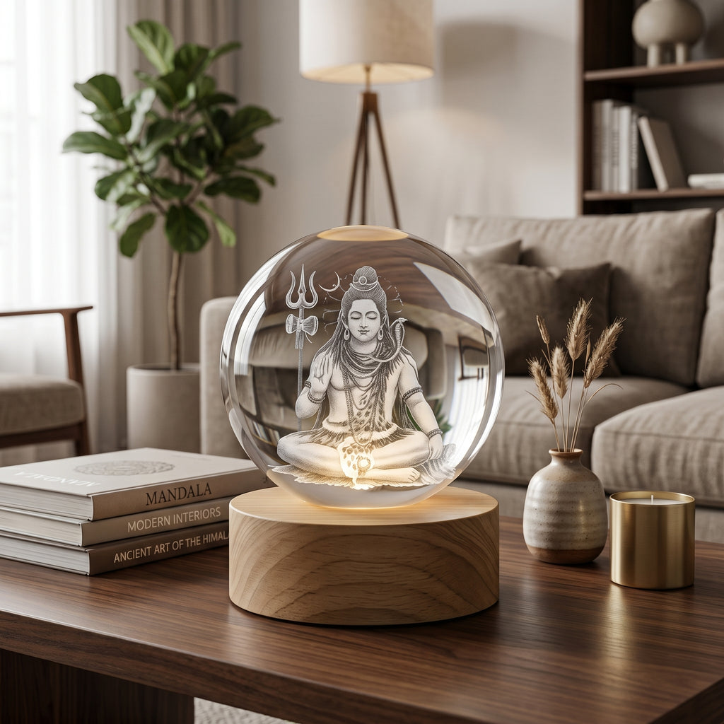 Premium 3D Lord Shiv Crystal Night Light Lamp