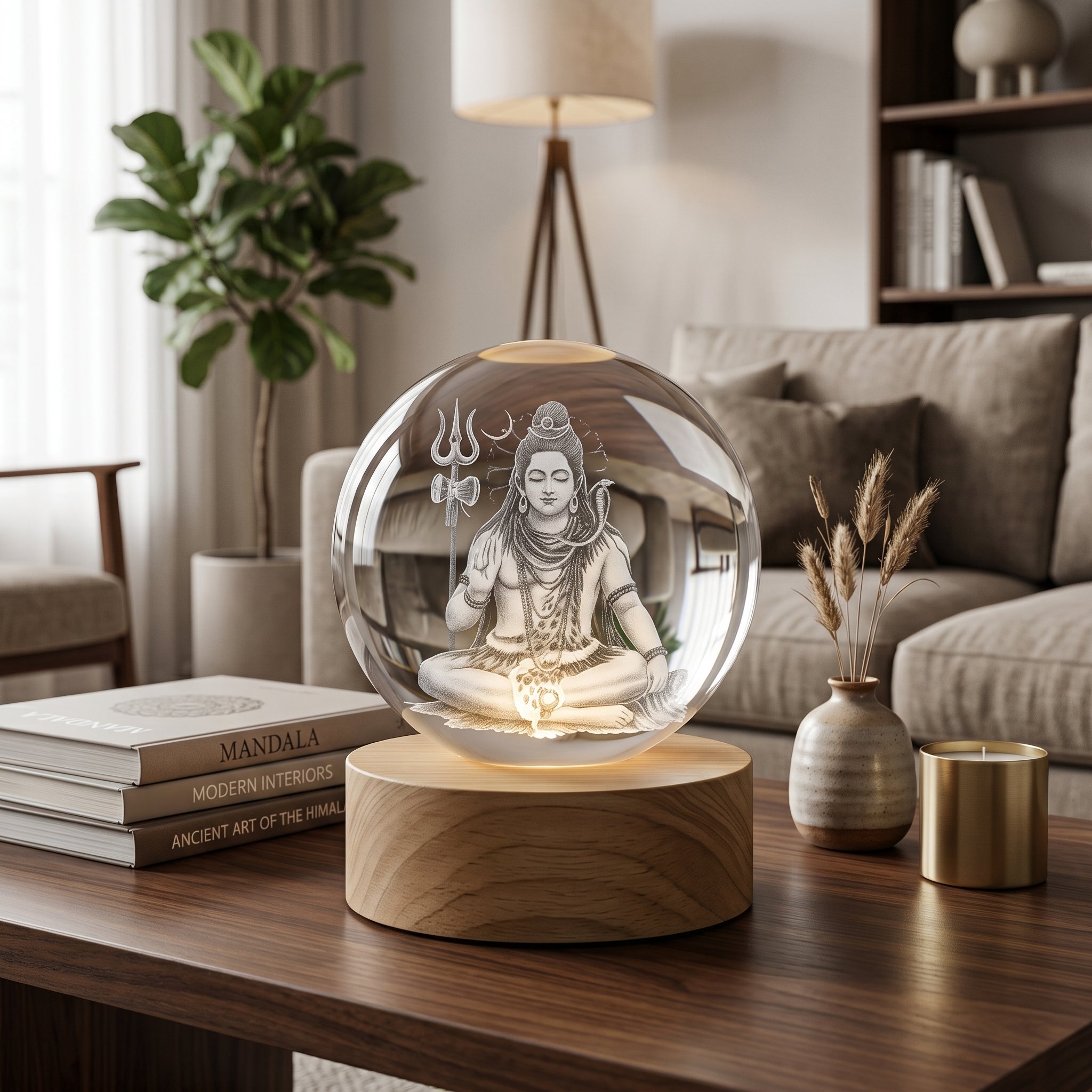 Premium 3D Lord Shiv Crystal Night Light Lamp