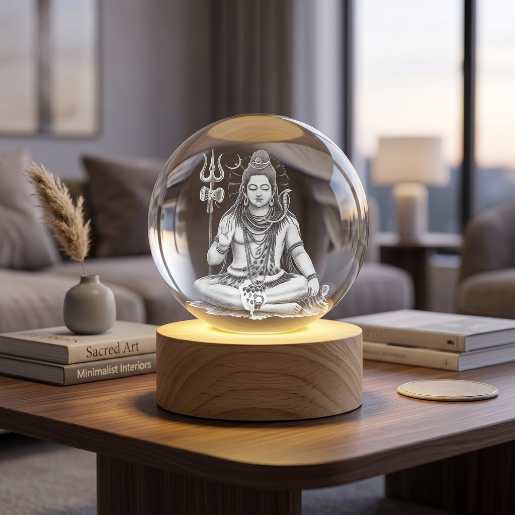 Premium 3D Lord Shiv Crystal Night Light Lamp