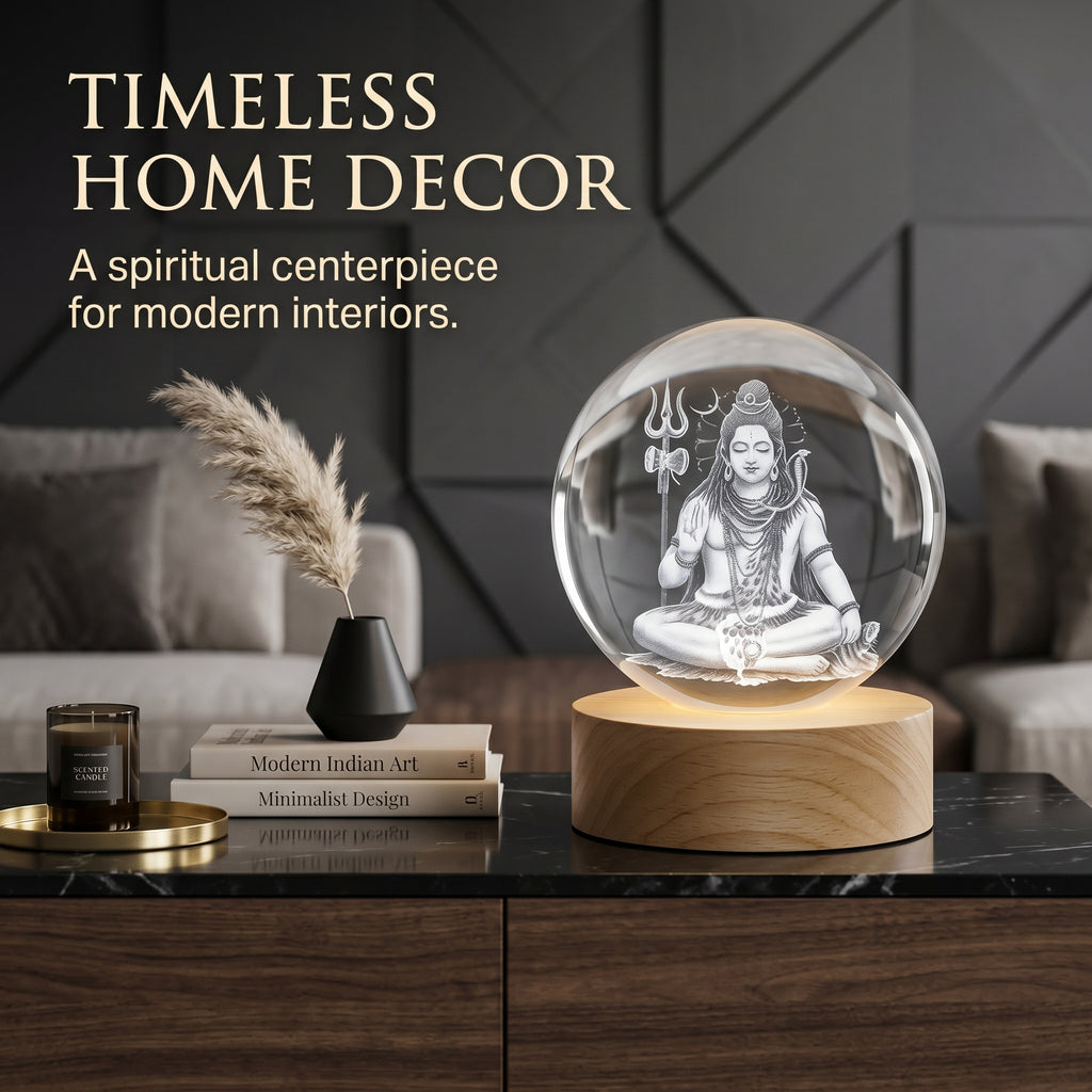 Premium 3D Lord Shiv Crystal Night Light Lamp