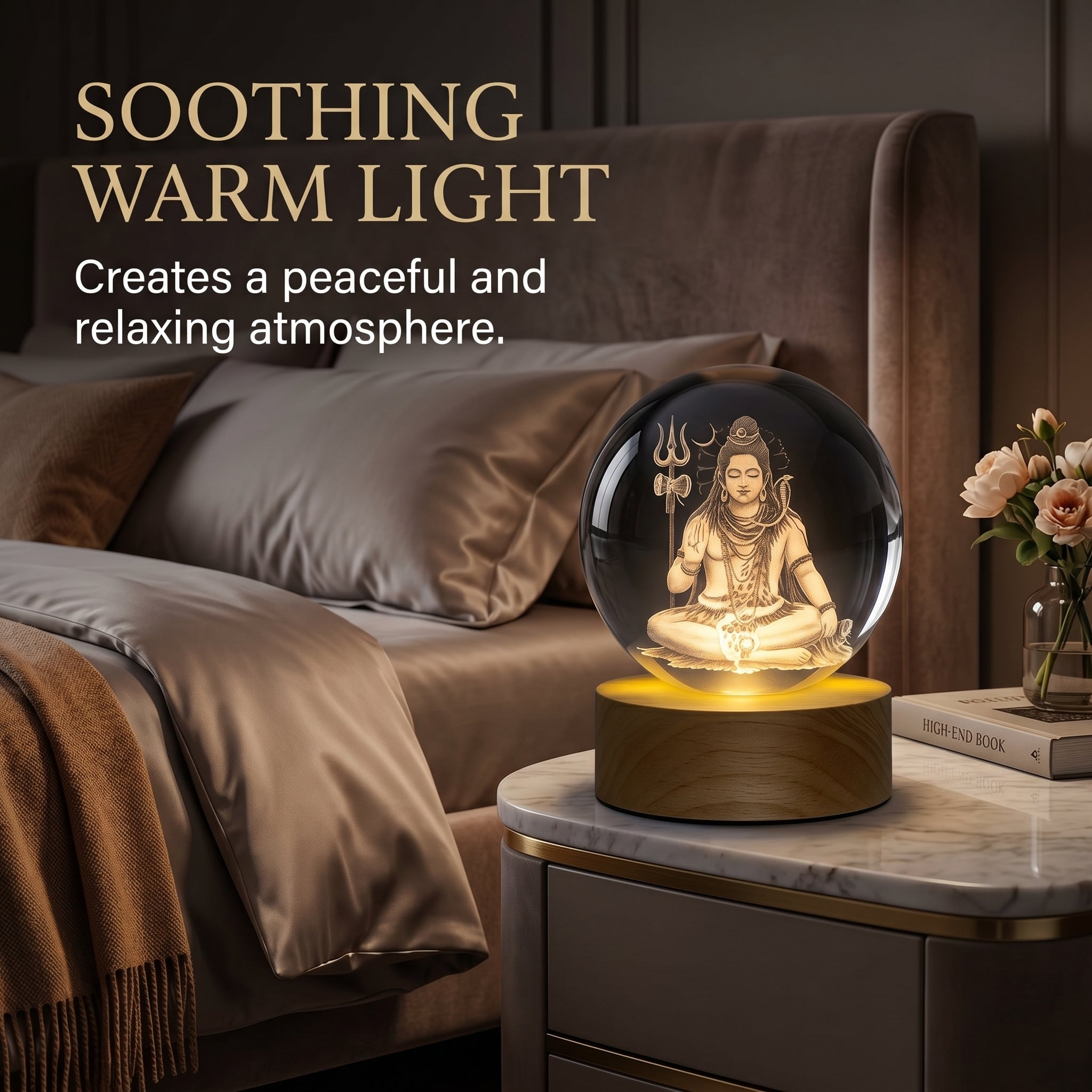 Premium 3D Lord Shiv Crystal Night Light Lamp