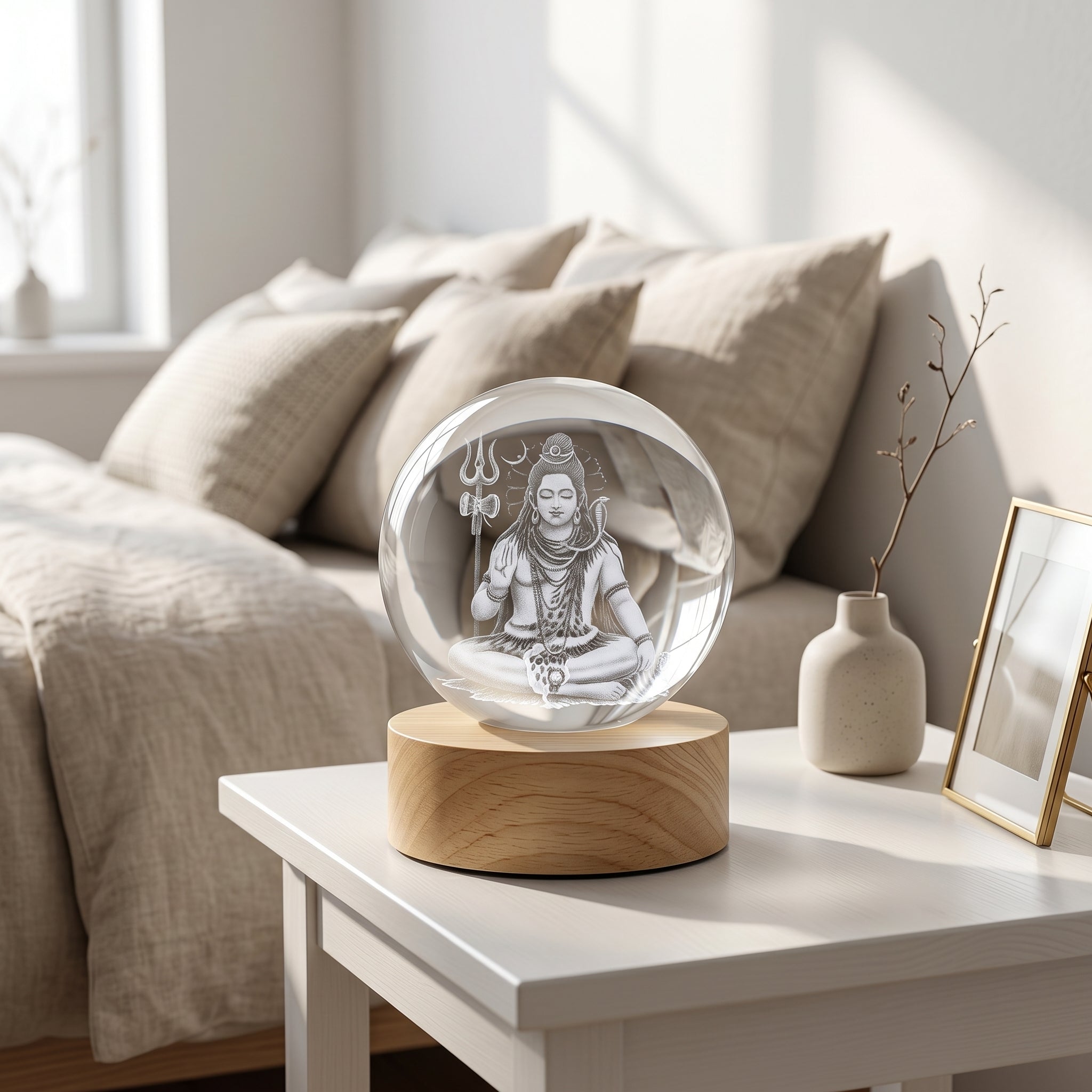 Premium 3D Lord Shiv Crystal Night Light Lamp