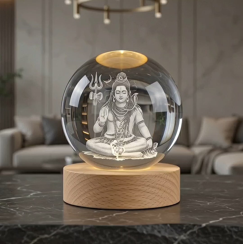 Premium 3D Lord Shiv Crystal Night Light Lamp